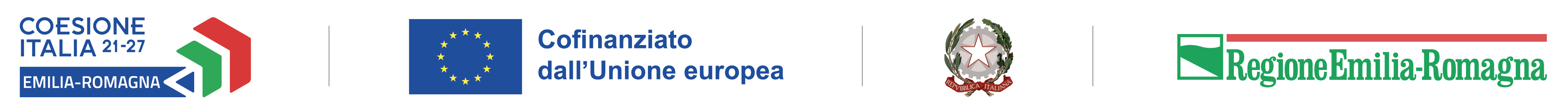logo unico nazionale per la politica di coesione 2021-2027, declinato per l’Emilia-Romagna